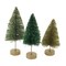 Bethany Lowe 4.25 In Jewel-Tone Mini Bottle Brush Christmas Decorative Tree Set , Christmas Decor Trees Glittered Gold